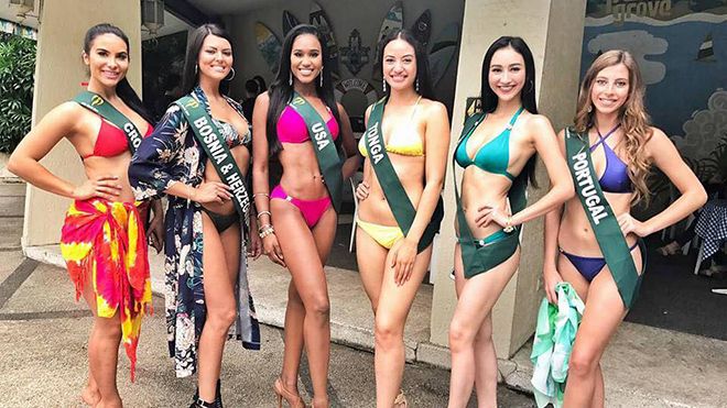 Á hậu Hà Thu khoe đường cong nuột nà trong trang phục bikini tại Miss Earth 2017