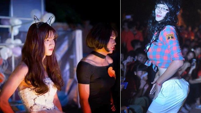 Các nam sinh giả gái cực đỉnh trong đêm hội 'siêu lầy lội' ở ĐH FPT