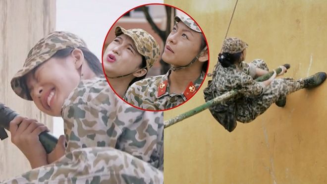 Khả Ngân, Nhung Gumiho 'bầm dập' hoá 'Người Nhện' leo tường thẳng đứng