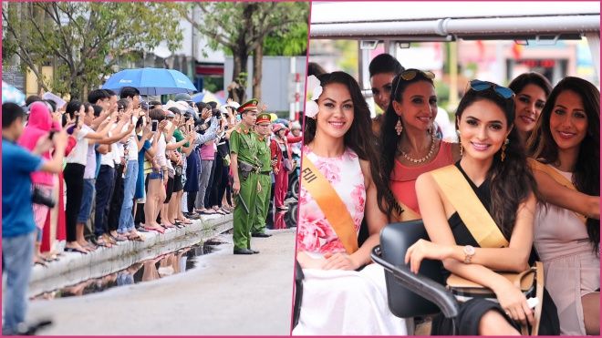 Người dân Quảng Bình xếp hàng dài theo dõi dàn người đẹp Miss Grand International 2017