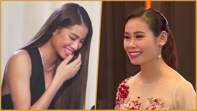 Phạm Hương ôm mặt cười vì thí sinh HHHV Việt Nam hồn nhiên trả lời mình 59 tuổi