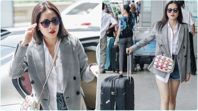 Giữa ‘bão’ dư luận, Chi Pu ‘sang chảnh’ ra sân bay đi Mỹ