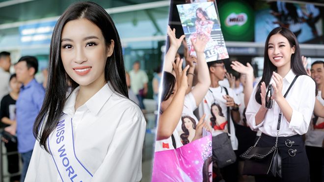 Fan Đỗ Mỹ Linh gây ‘náo loạn’ tại sân bay, cổ vũ người đẹp lên đường chinh chiến Miss World 2017