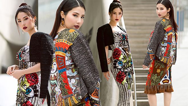 Sải bước với giày cao 20cm, Diễm My 9X đầy quyền lực trên 'sàn diễn' đường phố Seoul