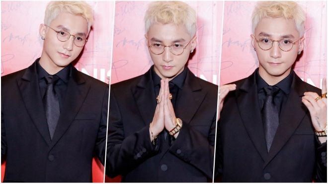 Diện vest đen thanh lịch, Sơn Tùng M-TP gây chú ý với mái tóc bạch kim ấn tượng