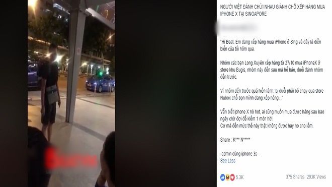 Người trong đoạn clip xô xát ở Singapore tranh mua iPhoneX: 'Clip đó là dàn dựng, sự thật không phải vậy'
