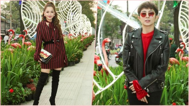 Chi Pu diện ton sur ton với Gil Lê trong sự kiện