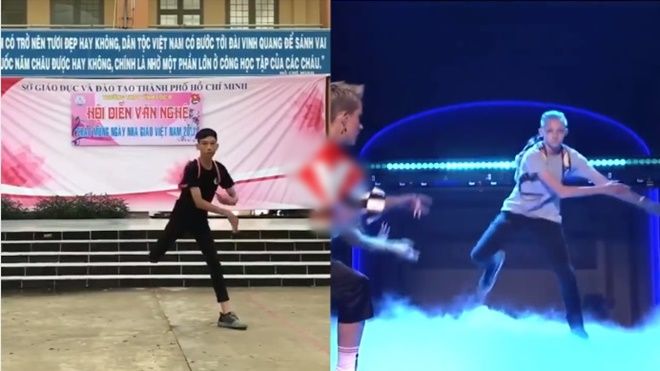 Nam sinh Việt tỉnh bơ cover lại điệu nhảy đeo cặp gây sốt