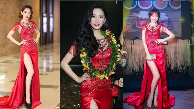 Trở về từ Miss Earth, Hà Thu chứng tỏ sắc vóc không kém cạnh đàn chị khi diện lại 'váy cũ'