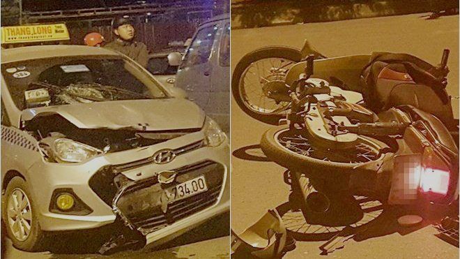 Đầu xe máy nát bét sau va chạm với taxi, một người thiệt mạng