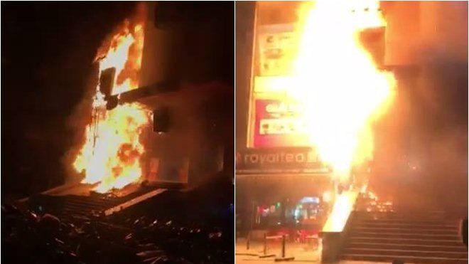 Cháy dữ dội tại quán trà sữa Royaltea ở Hồ Gươm Plaza