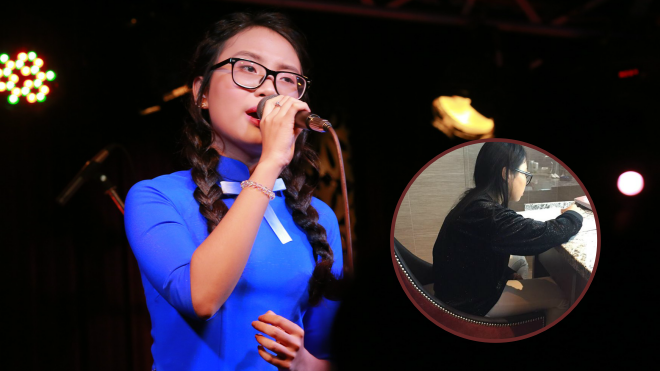 Bận rộn chạy show, Phương Mỹ Chi phải ngồi học trong… nhà vệ sinh