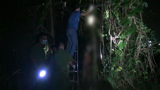 Người đàn ông chết khô trên cây trong tư thế treo cổ ở Sài Gòn