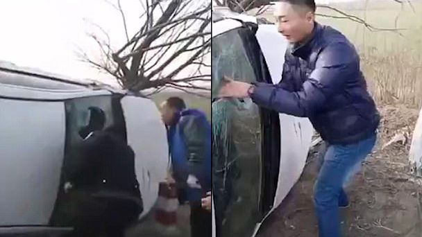 Anh hùng dùng tay không đập vỡ kính ôtô, cứu sống hai mạng người