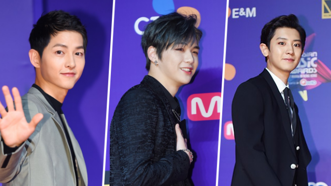 MAMA 2017 Hồng Kông: Host Song Joong Ki xuất hiện cực bảnh, dàn trai đẹp đình đám EXO, Wanna One, BTS đổ bộ thảm đỏ