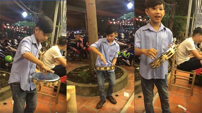 Màn lắc trống tay điệu nghệ của cậu bé 'tài không đợi tuổi'
