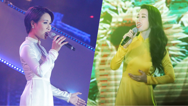 Uyên Linh, Đông Nhi mong manh trong tà áo dài giữa cái lạnh 'thấu xương' của Hà Nội