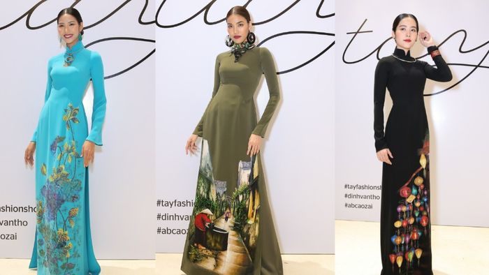 Lan Khuê, Hoàng Thùy cùng dàn hoa hậu, á hậu rủ nhau xúng xính áo dài trên thảm đỏ