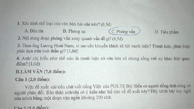 Văn hóa tranh luận từ đề xuất cải tiến 'Tiếq Việt' vào đề Ngữ văn
