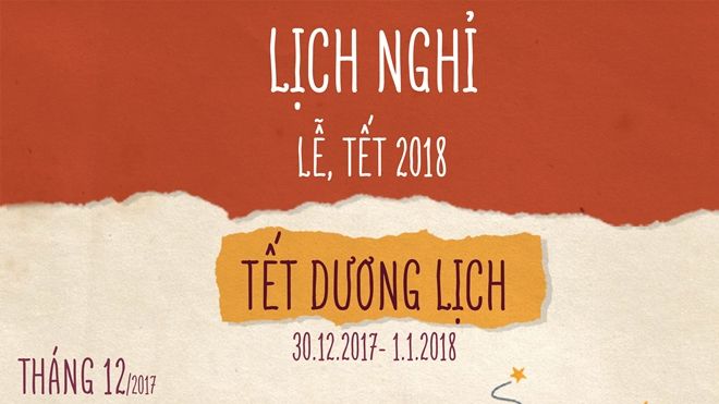 Các dịp lễ, Tết năm 2018 được nghỉ như thế nào?
