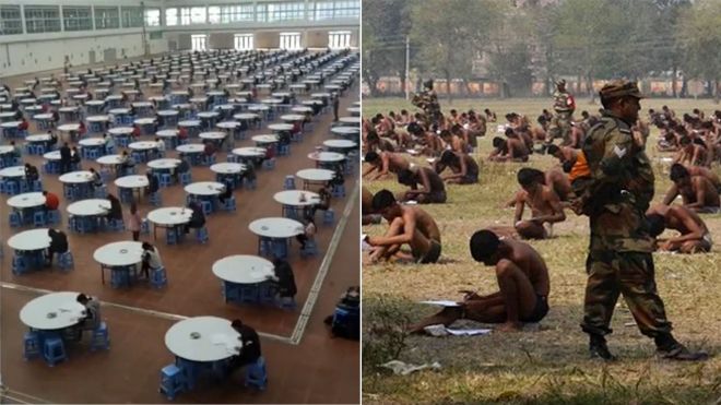 Muôn hình muôn vẻ cách chống gian lận thi cử: Làm bài trong phòng ăn, cởi quần áo khi thi