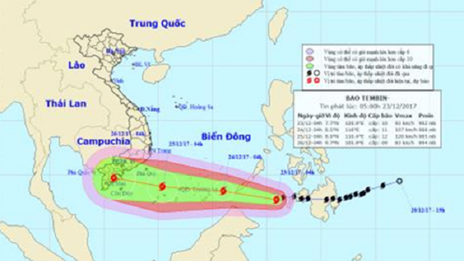 Bão Tembin sức tàn phá khủng khiếp chuẩn bị độ bộ các tỉnh phía Nam