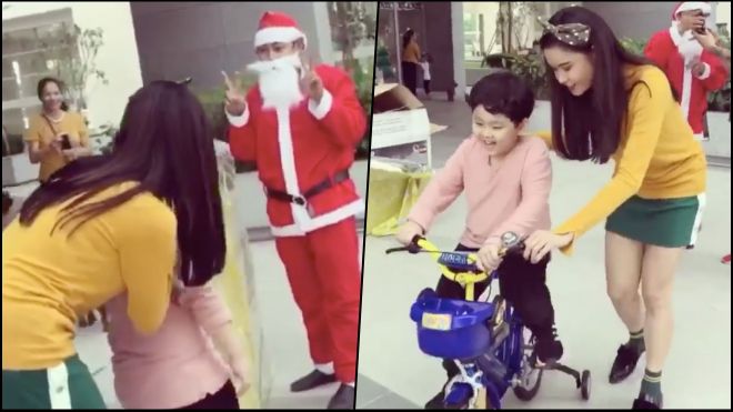 Vắng bóng Tim, Trương Quỳnh Anh bí mật nhờ 'ông già Noel' tặng quà cho con trai cưng