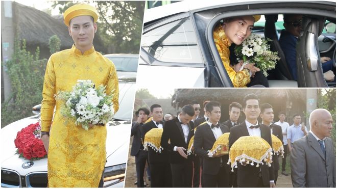 Chồng trẻ đi siêu xe đến đón 'cô dâu' Lâm Khánh Chi trong ngày vu quy