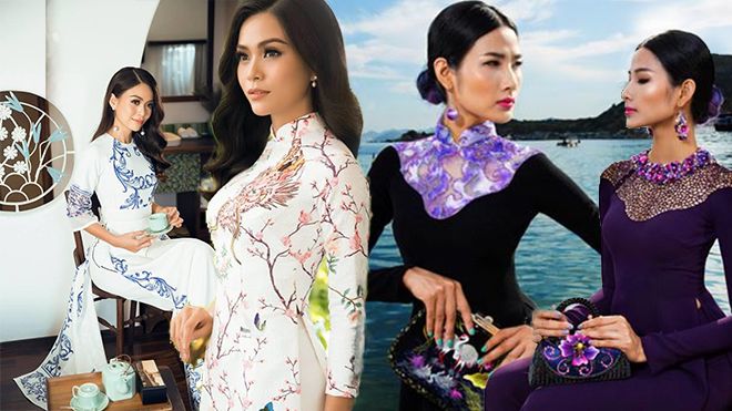 Thật lạ, Hoàng Thùy, Mâu Thủy hễ cứ diện áo dài là 'chỏi' nhau mãi thế này!