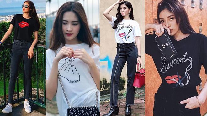 Sang chảnh như các nàng hậu, mặc áo thun thôi cũng khí chất ngời ngời