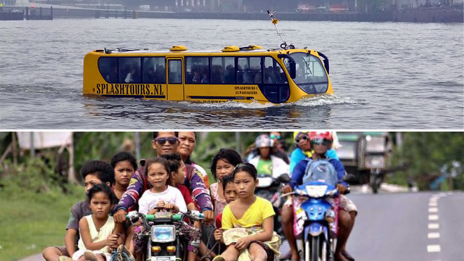15 phương tiện giao thông độc nhất vô nhị vòng quanh thế giới, Việt Nam cũng có một cái