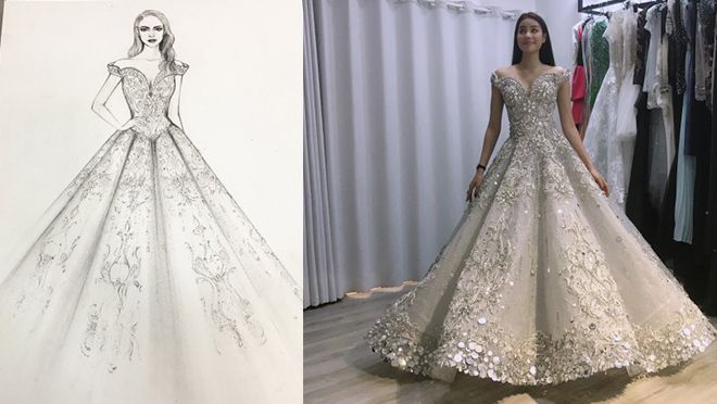 Phạm Hương chọn đầm của Đỗ Long khi trao lại vương miện Hoàn vũ Việt Nam