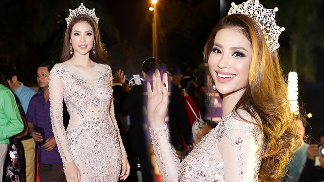 Phạm Hương đội vương miện, lấn át thảm đỏ Chung kết Hoa hậu Hoàn vũ Việt Nam 2017