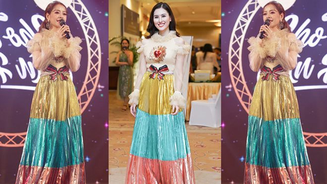 Hà Lade già giặn hơn hẳn Chi Pu khi diện lại váy tầng 3 màu 'đèn giao thông'