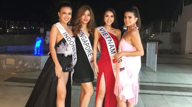 Tường Linh ‘đọ sắc’ một chín một mười bên dàn Hoa hậu nước bạn tại Miss Intercontinental 2017