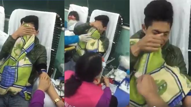 Nam sinh viên mếu máo vì sợ kim tiêm khi hiến máu tình nguyện khiến cư dân mạng cười ngất