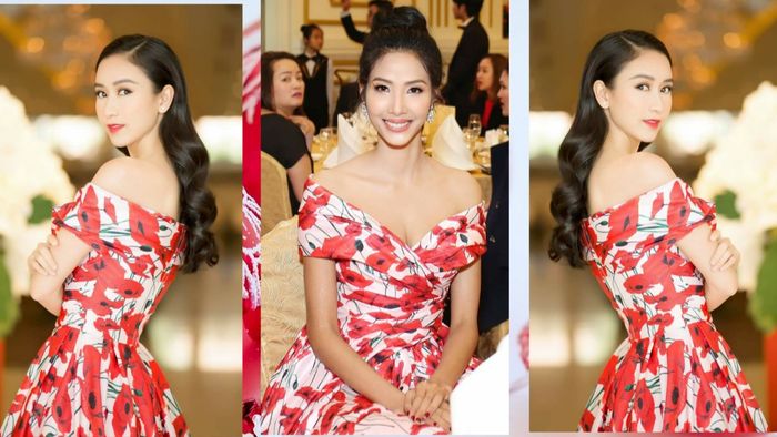 Diện lại váy hoa nữ tính của á hậu Hoàng Thuỳ, Hà Thu kiêu sa, nổi bật 'ăn đứt' đàn chị