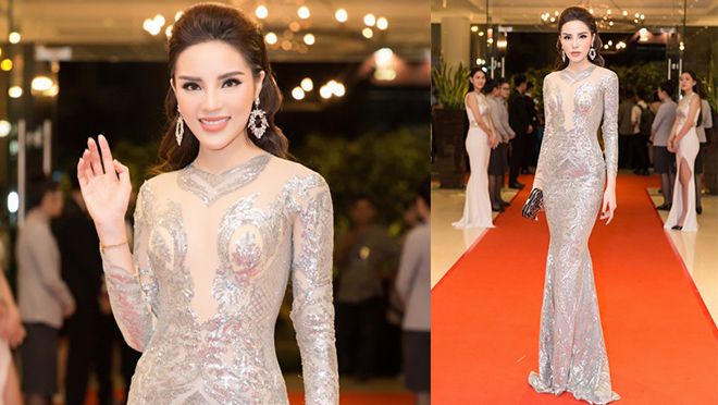 Hoa hậu Kỳ Duyên diện đầm ôm, không ngại khoe vòng 1 khiêm tốn trên thảm đỏ