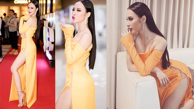 Đạt đẳng cấp hở bạo mới, Angela Phương Trinh diện đầm xẻ cao hút tận eo mới nổi bật