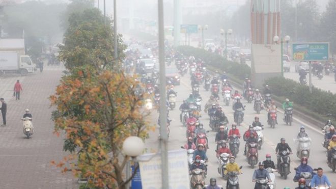 Miền Bắc sương mù dày, độ ẩm lên cao gần 100%