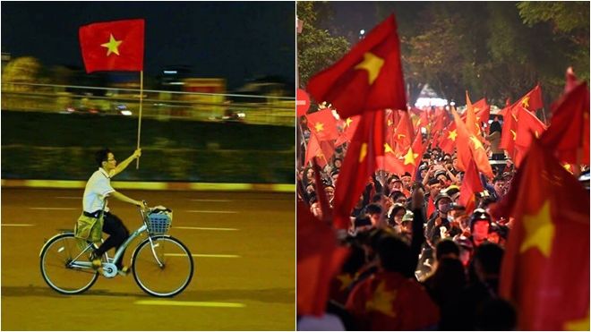 Khoảnh khắc ấn tượng khi các cổ động viên ăn mừng chiến thắng của U23 Việt Nam