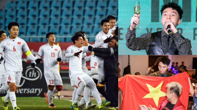 Clip: Sơn Tùng tạm dừng tiệc đầu năm để nâng ly chúc mừng chiến thắng của U23 Việt Nam