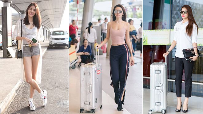 Diện style sân bay đơn giản vẫn đầy khí chất, chỉ có thể là Minh Tú, Lan Khuê!