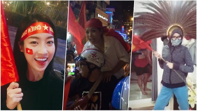Loạt sao Việt xuống đường 'đi bão' mừng chiến thắng của đội tuyển U23 Việt Nam