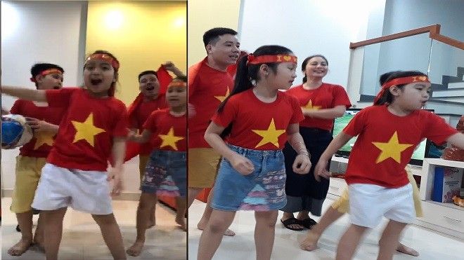 Gia đình 5 thành viên hào hứng với ca khúc 'Ngày vui đại thắng' cổ vũ U23 Việt Nam
