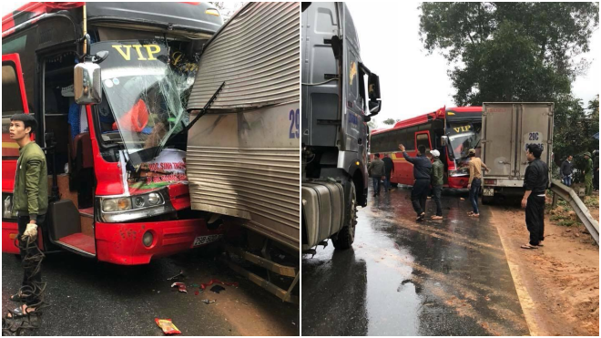 Xe khách du lịch chở 32 học sinh gặp nạn, nhiều người hoảng loạn