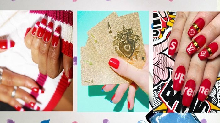 22 mẫu nail đỏ 'vừa đẹp vừa sang' cho nàng tỏa sáng trong dịp Tết Mậu Tuất 2018