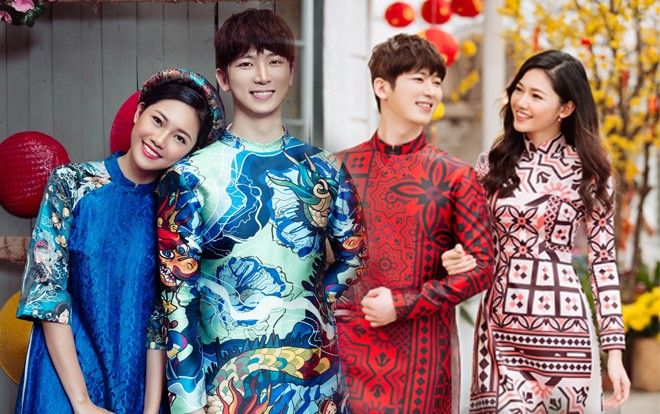 Á hậu Thanh Tú tươi như hoa bên ca sĩ 'I can see your voice' trong bộ ảnh Tết