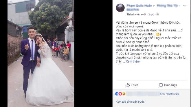 Cặp đôi quyết định lấy nhau sau 3 tháng quen rồi về yêu tiếp gây sốt cộng đồng mạng