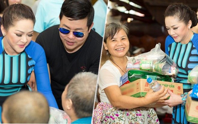Như Quỳnh - Quang Lê tranh thủ đi từ thiện cùng các học trò trước Tết Nguyên đán